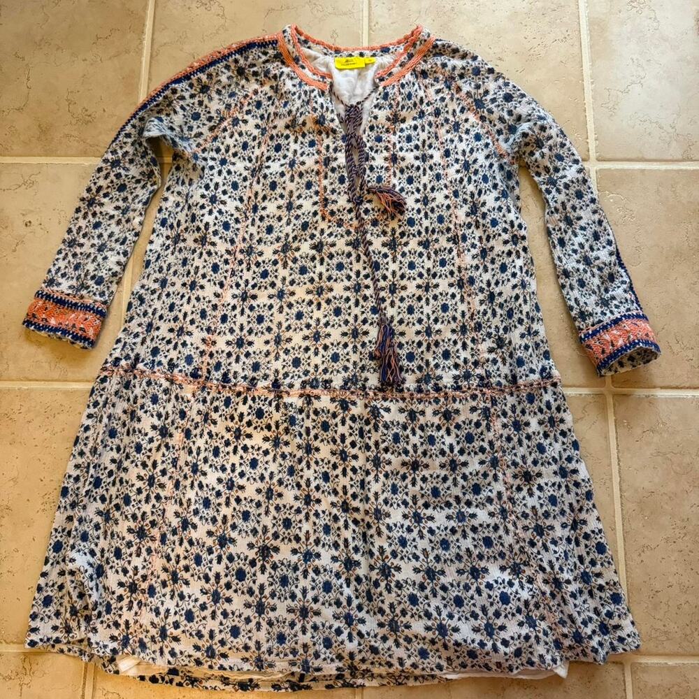Roller Rabbit Blue and White Embroidered Dress XS